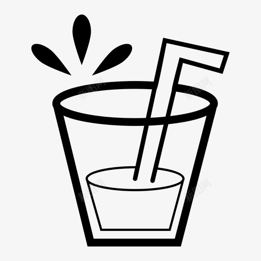 一杯果汁可乐饮料svg_新图网 https://ixintu.com 一杯 果汁 可乐 饮料 吸管 杯水