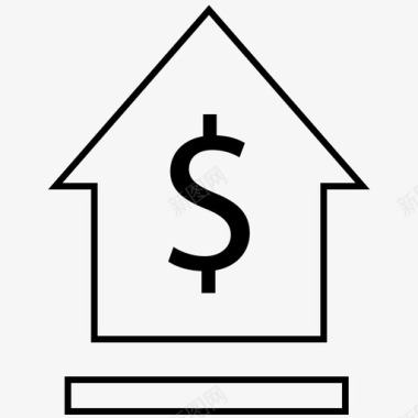 房子商业美元图标