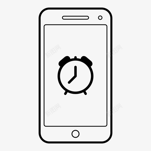 闹钟铃声手机svg_新图网 https://ixintu.com 手机 闹钟 智能 铃声 早晨 唤醒 应用程序