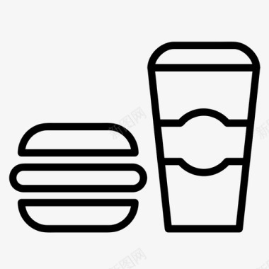 快餐汉堡包饮料图标