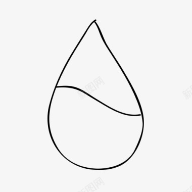 水线水滴手绘液体图标