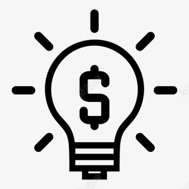 灯泡商业理念美元符号图标