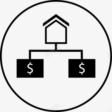 家居策略金钱房子图标