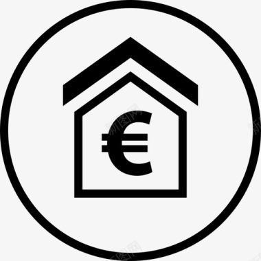购房欧元房子图标