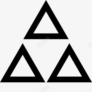 抽象三个三角形抽象2粗体图标