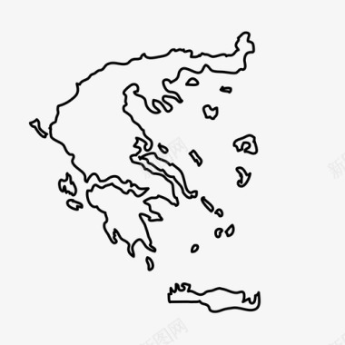 希腊地图国家图标