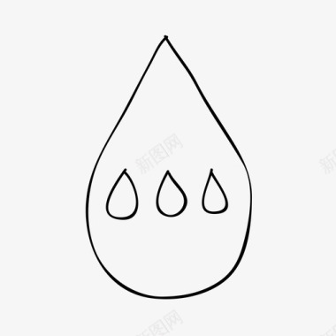 水滴手绘液体图标