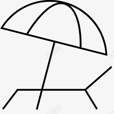 伞沙滩椅户外图标