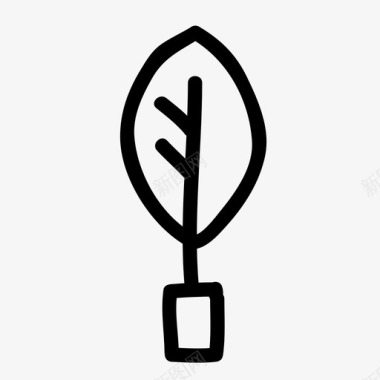 盆栽植物手工绘制树叶图标