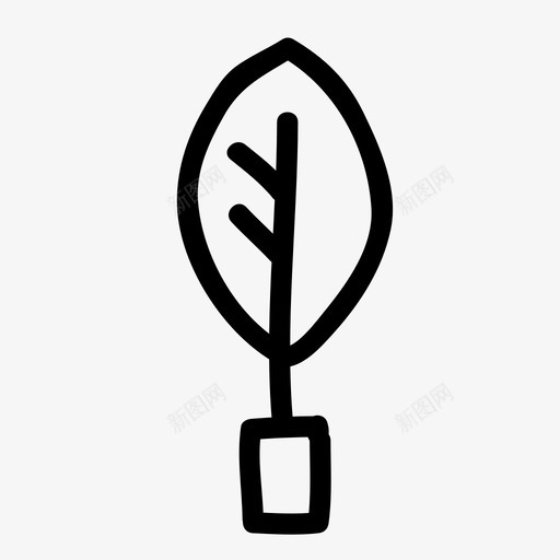 盆栽植物手工绘制树叶svg_新图网 https://ixintu.com 盆栽 植物 手工 绘制 树叶 自然 树木 森林