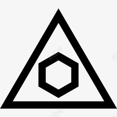 三角形抽象3加粗图标
