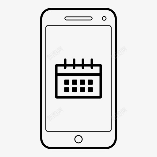 日历应用程序设备svg_新图网 https://ixintu.com 应用程序 智能 手机 日历 设备 事件 日程表
