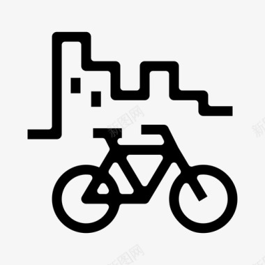 城市自行车骑行房子skyskraper图标