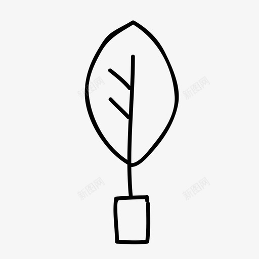 盆栽植物手工绘制树叶svg_新图网 https://ixintu.com 盆栽 植物 手工 绘制 树叶 自然 树木 森林