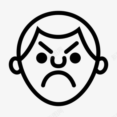 愤怒的脸撅嘴制造图标