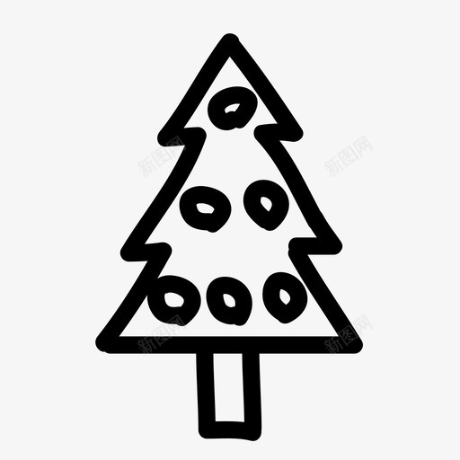 圣诞树手绘树叶svg_新图网 https://ixintu.com 圣诞树 手绘 树叶 大自然 植物 森林