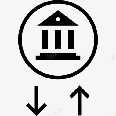 银行交易货币形成图标