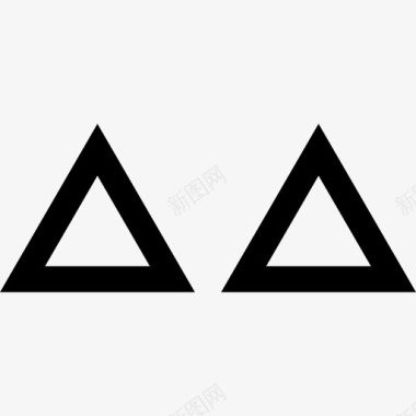 抽象两个三角形抽象2粗体图标