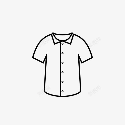 短袖纽扣衣服svg_新图网 https://ixintu.com 短袖 纽扣 衣服 领子 衬衫