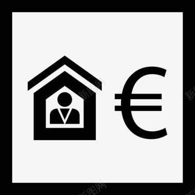 房地产欧元住宅房屋图标