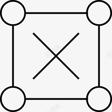 抽象十字架形状不图标