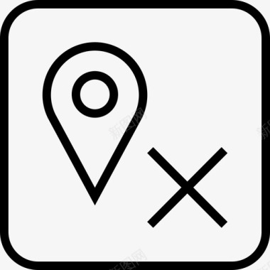 地图销交叉切割位置删除地址图标