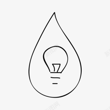 灯泡滴手绘液体图标