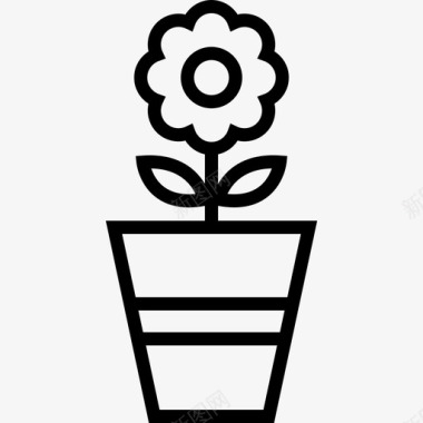 花盆茎花瓣图标