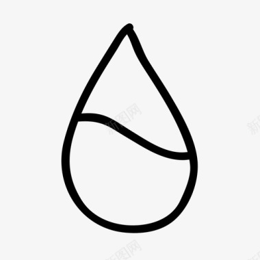 水线水滴手绘液体图标