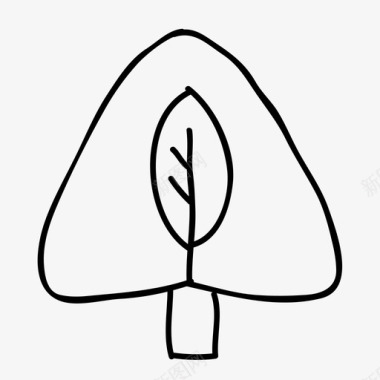 树叶树手工绘制树叶图标