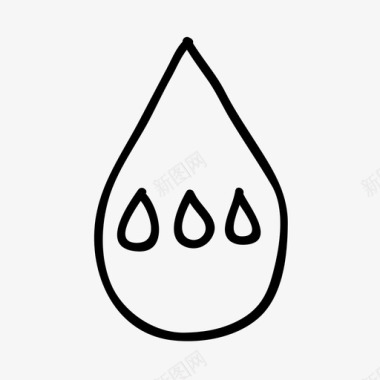 水滴手绘液体图标