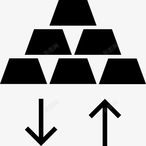金本位上升六svg_新图网 https://ixintu.com 上升 下降 价值 字形 箭头 箭头涨价 货币 金本位 金融