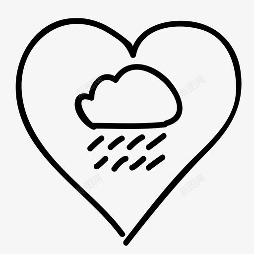 雨云心有氧健康svg_新图网 https://ixintu.com 雨云 心雨 心有 有氧 健康 一颗