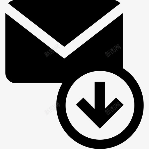 接收电子邮件向下指不svg_新图网 https://ixintu.com 电子邮件 接收 向下 指不 按住 金色 信封 粗体 箭头 卖出 字形