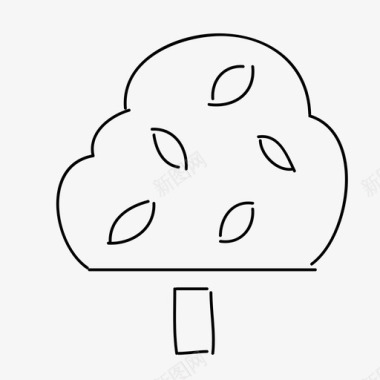 云树手绘树叶图标