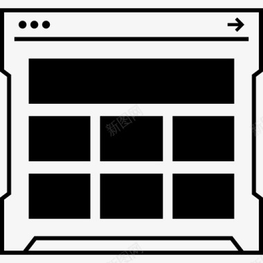 浏览器线框创意设计图标