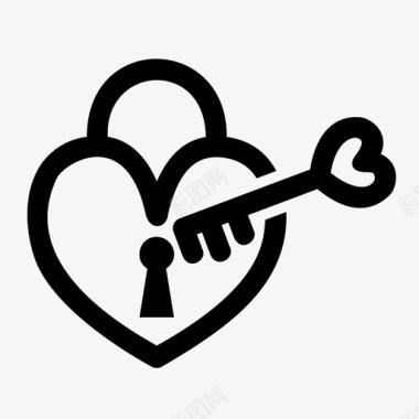 钥匙在你的心爱浪漫图标