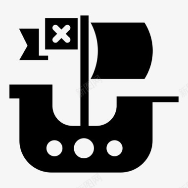 海盗船船海盗旗图标