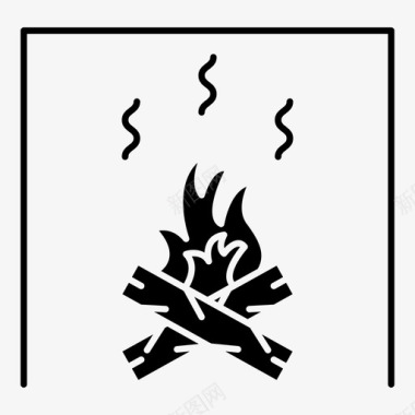 燃烧火壁炉图标