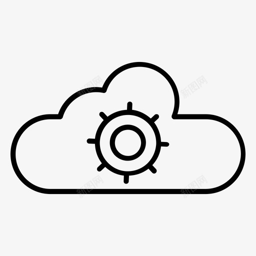 云设置cog云计算图标svg_新图网 https://ixintu.com 设置 云计算 图标
