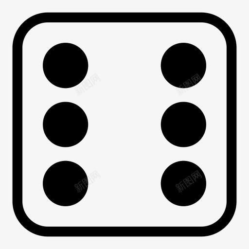 白骰子6机会svg_新图网 https://ixintu.com 白骰子 骰子 机会 游戏 掷骰子