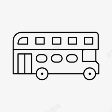 公共汽车双层公共汽车公共交通图标