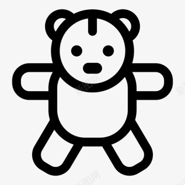 泰迪熊孩子玩具图标