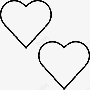 两颗心爱情人节图标