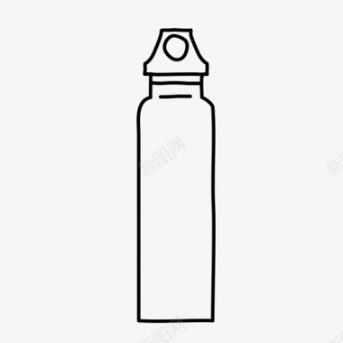 水瓶素描野营户外图标