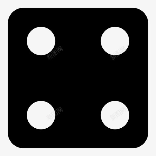 黑骰子4机会svg_新图网 https://ixintu.com 骰子 机会 游戏 掷骰子