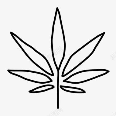 壶叶手绘大麻图标