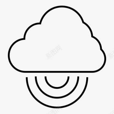 云计算云wifi互联网连接图标