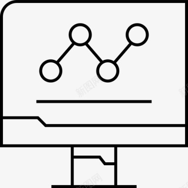 数据分析计算机显示器信息图形图标