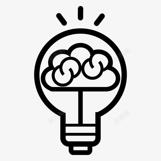创造性思维大脑灯泡svg_新图网 https://ixintu.com 创造性思维 智能 大脑 灯泡 人工智能